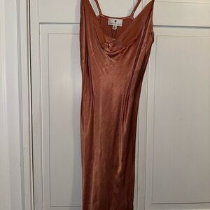 Satin Cowl Neck Dress